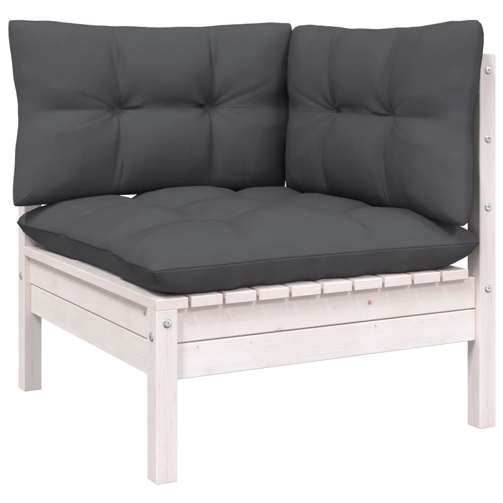 Hagesofagruppe Med Puter 8 Deler Hvit Heltre Furu