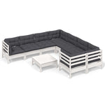 Hagesofagruppe Med Puter 9 Deler Hvit Heltre Furu