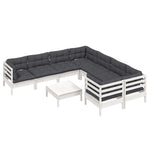 Hagesofagruppe Med Puter 9 Deler Hvit Heltre Furu