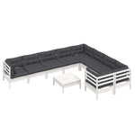 Hagesofagruppe Med Puter 10 Deler Hvit Heltre Furu