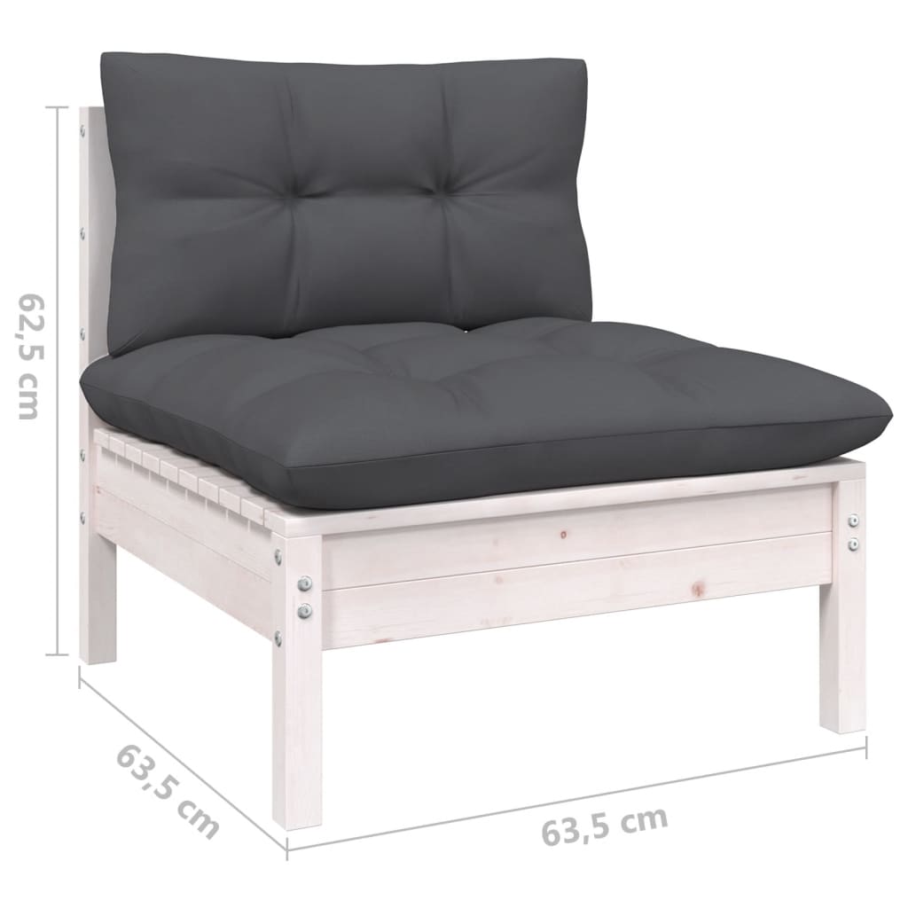 Hagesofagruppe Med Puter 11 Deler Hvit Heltre Furu
