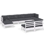 Hagesofagruppe Med Puter 9 Deler Hvit Heltre Furu