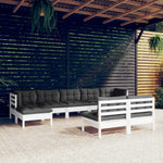 Hagesofagruppe Med Puter 9 Deler Hvit Heltre Furu
