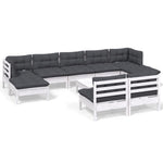 Hagesofagruppe Med Puter 10 Deler Hvit Heltre Furu