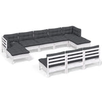 Hagesofagruppe Med Puter 10 Deler Hvit Heltre Furu
