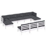 Hagesofagruppe Med Puter 10 Deler Hvit Heltre Furu