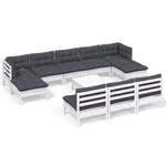 Hagesofagruppe Med Puter 11 Deler Hvit Heltre Furu
