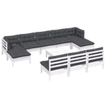 Hagesofagruppe Med Puter 11 Deler Hvit Heltre Furu