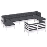 Hagesofagruppe Med Puter 9 Deler Hvit Heltre Furu
