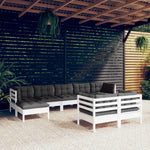 Hagesofagruppe Med Puter 9 Deler Hvit Heltre Furu