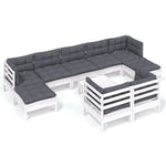 Hagesofagruppe Med Puter 10 Deler Hvit Heltre Furu
