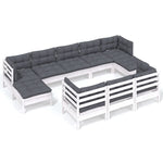 Hagesofagruppe Med Puter 10 Deler Hvit Heltre Furu