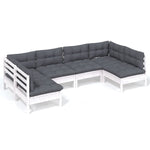 Hagesofagruppe Med Puter 6 Deler Hvit Heltre Furu