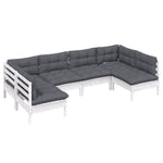 Hagesofagruppe Med Puter 6 Deler Hvit Heltre Furu