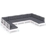 Hagesofagruppe Med Puter 9 Deler Hvit Heltre Furu