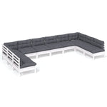 Hagesofagruppe Med Puter 10 Deler Hvit Heltre Furu