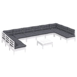 Hagesofagruppe Med Puter 11 Deler Hvit Heltre Furu