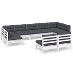 Hagesofagruppe Med Puter 9 Deler Hvit Heltre Furu