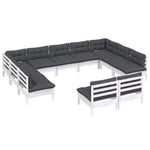 Hagesofagruppe Med Puter 11 Deler Hvit Heltre Furu