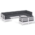 Hagesofagruppe Med Puter 9 Deler Hvit Heltre Furu