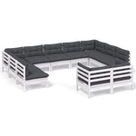 Hagesofagruppe Med Puter 11 Deler Hvit Heltre Furu