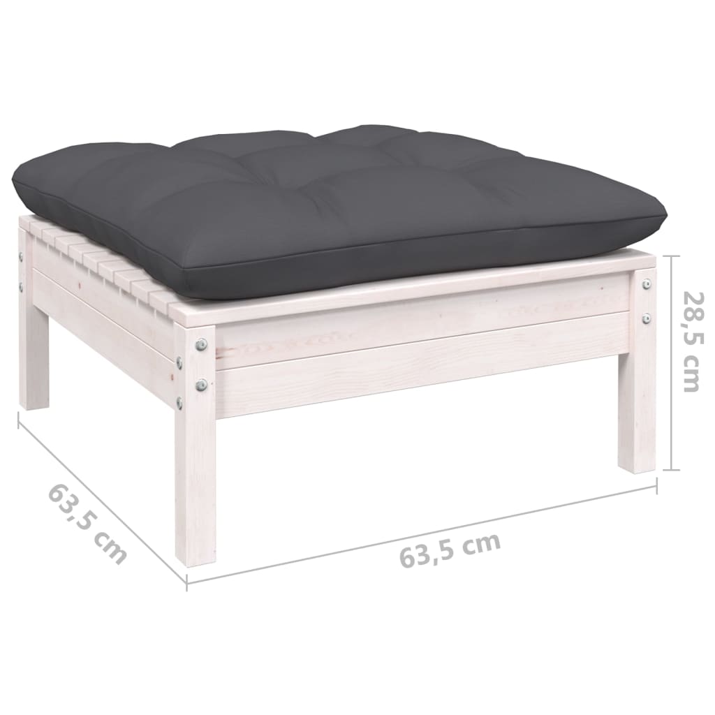 Hagesofagruppe Med Puter 14 Deler Furu Hvit