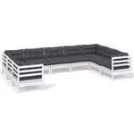 Hagesofagruppe Med Puter 9 Deler Hvit Heltre Furu