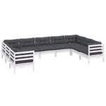 Hagesofagruppe Med Puter 9 Deler Hvit Heltre Furu