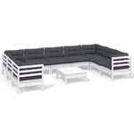 Hagesofagruppe Med Puter 10 Deler Hvit Heltre Furu