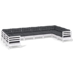 Hagesofagruppe Med Puter 10 Deler Hvit Heltre Furu