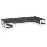 Hagesofagruppe Med Puter 10 Deler Hvit Heltre Furu