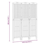 Romdeler 3 Paneler 121,5X2X180 Cm Heltre Akasie