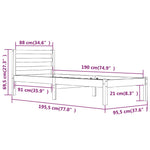 Sengeramme Heltre Furu 90X190 Cm Hvit Single