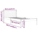 Sengeramme Heltre Furu 90X200 Cm Hvit