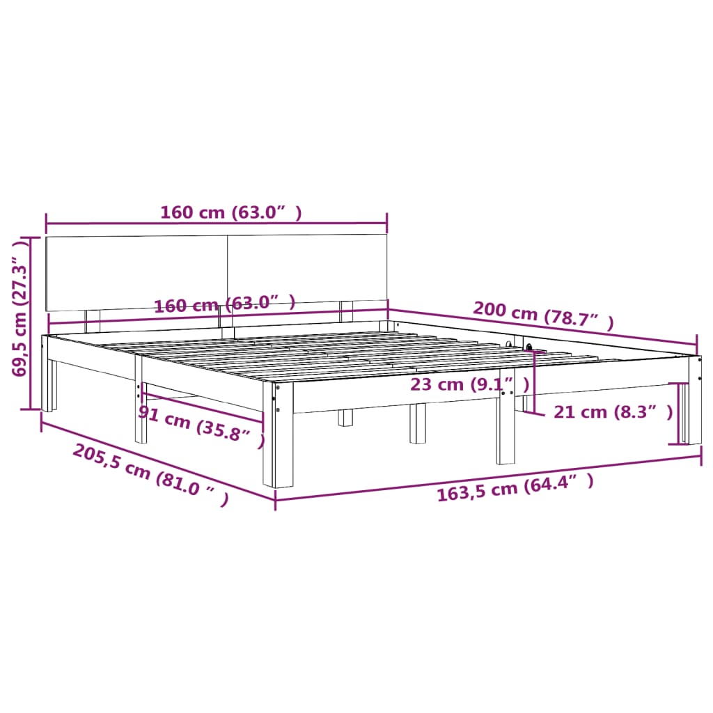 Sengeramme Heltre Furu 160X200 Cm