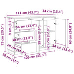 Skjenk 111X34X75 Cm Heltre Furu