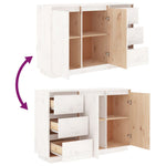Skjenk Hvit 111X34X75 Cm Heltre Furu