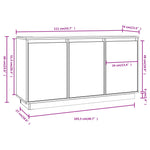 Skjenk Hvit 111X34X60 Cm Heltre Furu