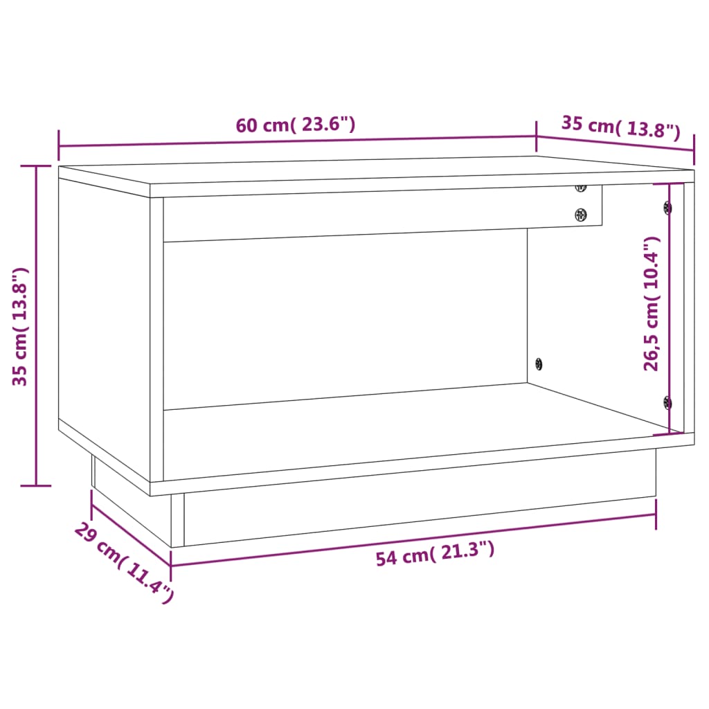 Tv-Benk 60X35X35 Cm Heltre Furu