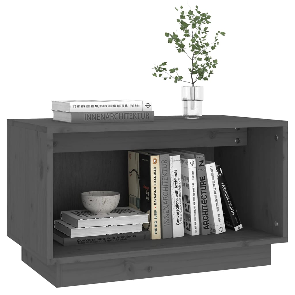 Tv-Benk Grå 60X35X35 Cm Heltre Furu