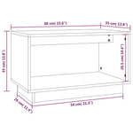Tv-Benk Grå 60X35X35 Cm Heltre Furu