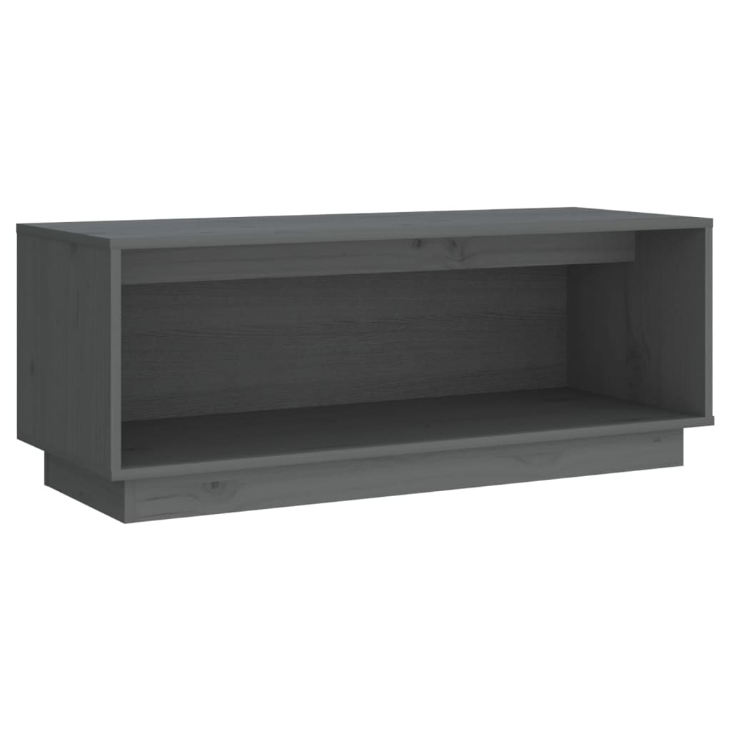 Tv-Benk Grå 90X35X35 Cm Heltre Furu