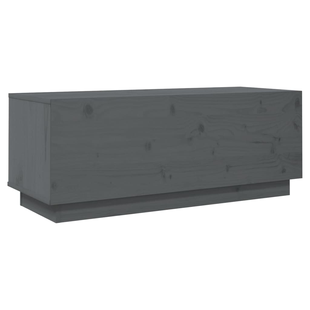 Tv-Benk Grå 90X35X35 Cm Heltre Furu
