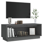 Tv-Benk Grå 90X35X35 Cm Heltre Furu