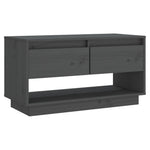 Tv-Benk Grå 74X34X40 Cm Heltre Furu