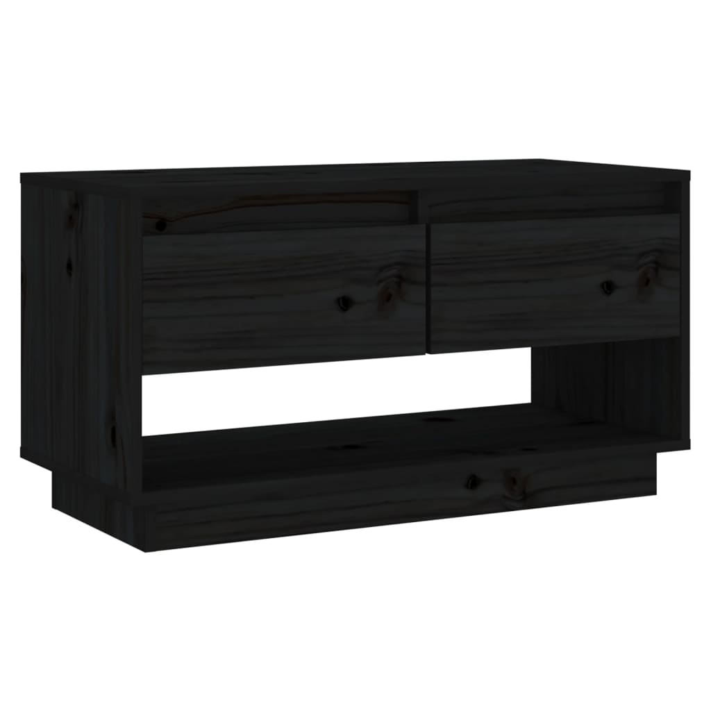 Tv-Benk Svart 74X34X40 Cm Heltre Furu