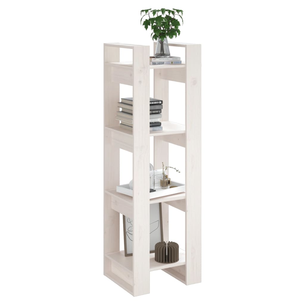 Bokhylle/Romdeler Hvit 41X35X125 Cm Heltre Furu