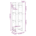 Bokhylle/Romdeler Hvit 41X35X125 Cm Heltre Furu