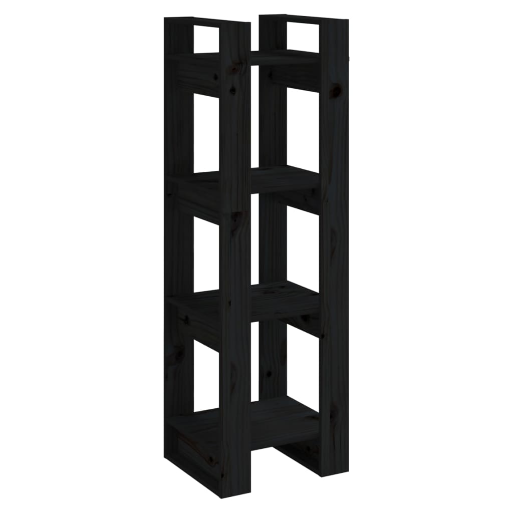 Bokhylle/Romdeler Svart 41X35X125 Cm Heltre Furu