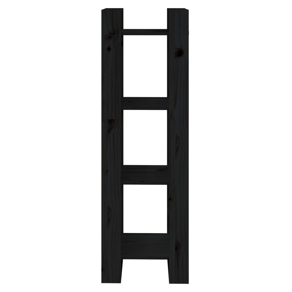 Bokhylle/Romdeler Svart 41X35X125 Cm Heltre Furu